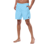 Men’s Columbia Blue Swimsuit with Extremely Stoked® Navy Blue Epic Wave Logo – Eco Swimwear