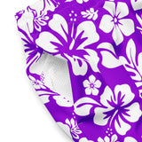 Purple and White Hawaiian Flowers Men's Swimsuit - Extremely Stoked