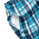 Ocean Blues Preppy Surfer Plaid Men’s Swimsuit – Eco Swimwear by Extremely Stoked®