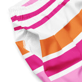 Orange, Pink and Hot Pink Beach Stripes Men’s Swimsuit – Eco Swimwear by Extremely Stoked®