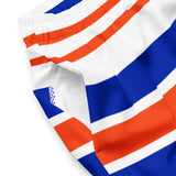 Royal Blue and Juicy Orange Beach Stripes Men’s Swimsuit – Eco Swimwear by Extremely Stoked®
