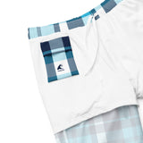 Ocean Blues Preppy Surfer Plaid Men’s Swimsuit – Eco Swimwear by Extremely Stoked®