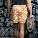 Men’s Orange & White Hawaiian Eco Athleisure Shorts | Extremely Stoked®