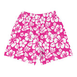 Men’s Hot Pink & White Hawaiian Eco Athleisure Shorts | Extremely Stoked®