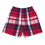 Men’s Red & Navy Blue Surfer Plaid Eco Athleisure Shorts | Extremely Stoked®