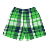 Men’s Lime Green & Navy Blue Surfer Plaid Eco Athleisure Shorts | Extremely Stoked®