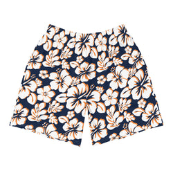 Men’s Navy Blue, Orange & White Hawaiian Eco Athleisure Shorts | Extremely Stoked®