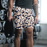 Men’s Navy Blue, Orange & White Hawaiian Eco Athleisure Shorts | Extremely Stoked®