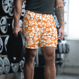 Men’s Orange & White Hawaiian Eco Athleisure Shorts | Extremely Stoked®