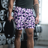 Men’s Navy Blue, Purple & White Hawaiian Eco Athleisure Shorts | Extremely Stoked®