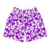 Men’s Purple & White Hawaiian Eco Athleisure Shorts | Extremely Stoked®