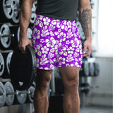 Men’s Purple & White Hawaiian Eco Athleisure Shorts | Extremely Stoked®