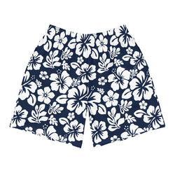 Men’s Navy Blue & White Hawaiian Eco Athleisure Shorts | Extremely Stoked®