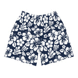 Men’s Navy Blue & White Hawaiian Eco Athleisure Shorts | Extremely Stoked®