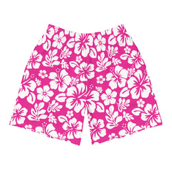 Men’s Hot Pink & White Hawaiian Eco Athleisure Shorts | Extremely Stoked®