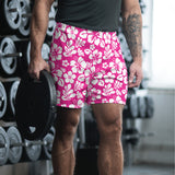 Men’s Hot Pink & White Hawaiian Eco Athleisure Shorts | Extremely Stoked®