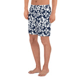 Men’s Navy Blue & White Hawaiian Eco Athleisure Shorts | Extremely Stoked®