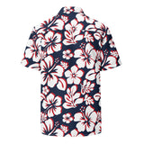 Red, White and Blue Hawaiian Print Aloha Shirt – Eco Apparel by Extremely Stoked®