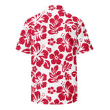 Red and White Hawaiian Print Aloha Shirt – Eco Apparel by Extremely Stoked®