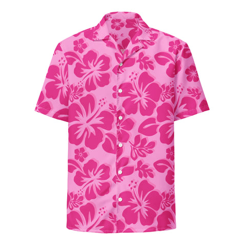 Raspberry Pinks Hawaiian Print Aloha Shirt - Extremely Stoked