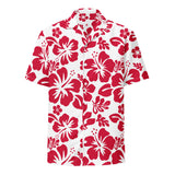 Red and White Hawaiian Print Aloha Shirt – Eco Apparel by Extremely Stoked®