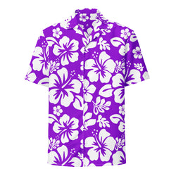 White and Purple Hawaiian Print Aloha Shirt – Eco Apparel by Extremely Stoked®