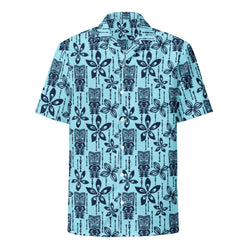 Ocean Blues Vintage Tiki Hawaiian Print Aloha Shirt – Eco Apparel by Extremely Stoked®
