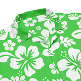 White and Lime Green Hawaiian Print Aloha Shirt - Extremely Stoked