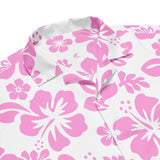 Pink and White Hawaiian Print Aloha Shirt - Extremely Stoked