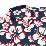 Red, White and Blue Hawaiian Print Aloha Shirt – Eco Apparel by Extremely Stoked®