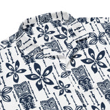 Navy Blue and White Vintage Tiki Hawaiian Print Aloha Shirt – Eco Apparel by Extremely Stoked®