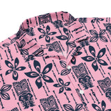 Pink and Navy Blue Vintage Tiki Hawaiian Print Aloha Shirt – Eco Apparel by Extremely Stoked®
