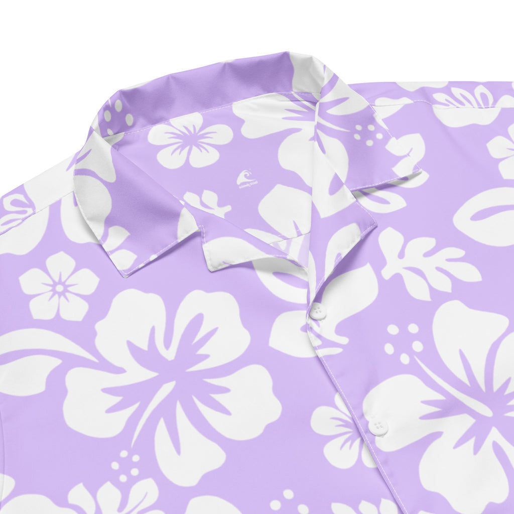 New Era【送料込】HAWAIIAN SHIRT WHITE/PURPLE White and Lavender Hawaiian Print Aloha Shirt – Extremely Stoked
