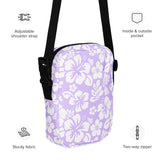 Lavender and White Hawaiian Flowers Crossbody Bag - Beach & Surf Style by Extremely Stoked®