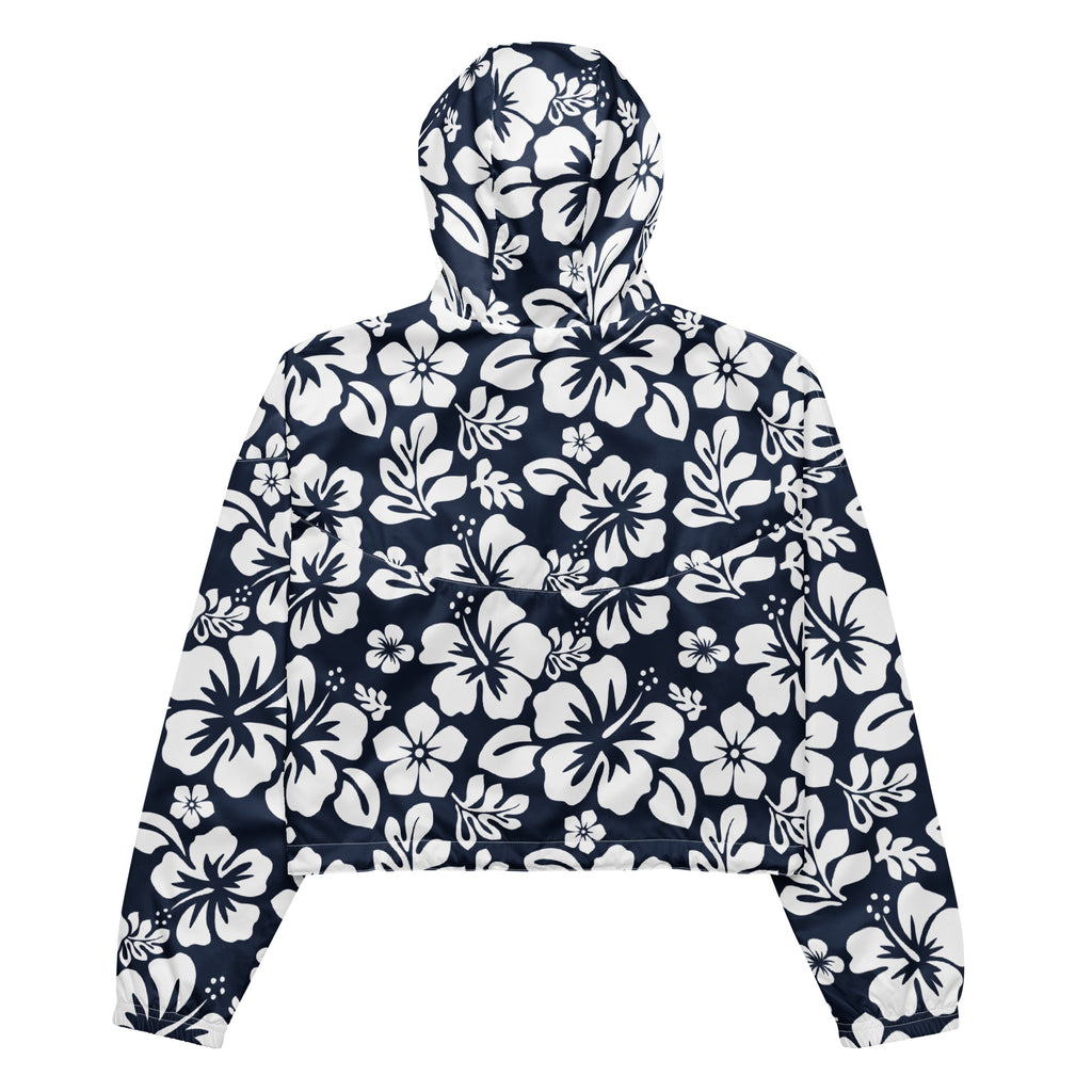BoTT Flower Anorak Jacket Lサイズ Extremely Stoked® Women's Navy Blue Hawaiian Flowers Cropped