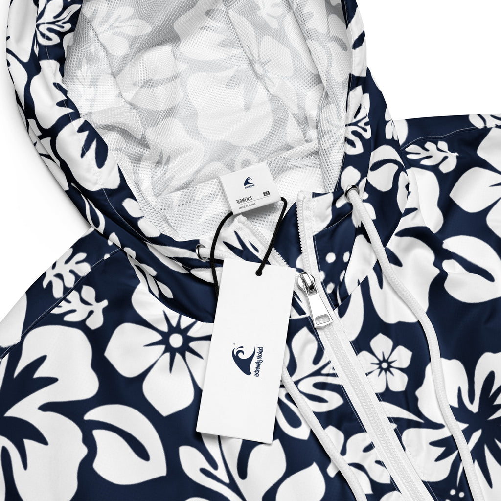【GRAVER】Flower Dot Embroidery White Clip Windbreaker GRAVER】Flower Dot Embroidery White Clip Windbreaker