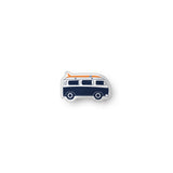 Navy Blue and Orange Surf Bus Throw Pillow– Extremely Stoked® Eco Luxe Surfer Bedding Collection
