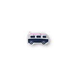 Navy Blue and Pink Surf Bus Throw Pillow– Extremely Stoked® Eco Luxe Surfer Bedding Collection