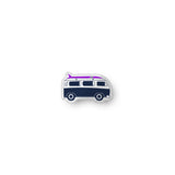 Navy Blue and Purple Surf Bus Throw Pillow– Extremely Stoked® Eco Luxe Surfer Bedding Collection
