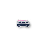 Navy Blue and Hot Pink Surf Bus Throw Pillow– Extremely Stoked® Eco Luxe Surfer Bedding Collection