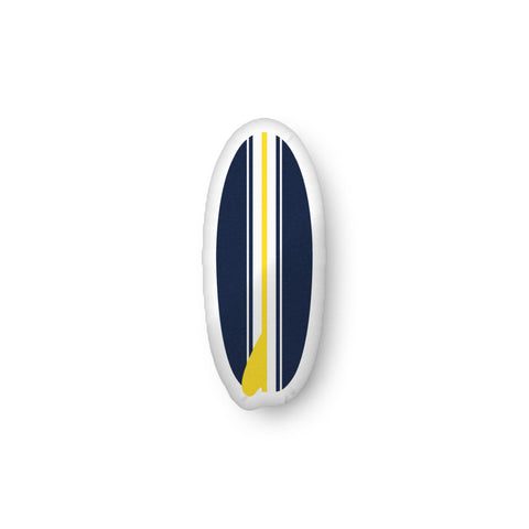 Navy Blue and Yellow Surfboard Throw Pillow – Extremely Stoked® Eco Luxe Surfer Bedding Collection