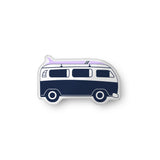 Navy Blue and Lavender Surf Bus Throw Pillow– Extremely Stoked® Eco Luxe Surfer Bedding Collection