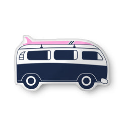 Navy Blue and Pink Surf Bus Throw Pillow– Extremely Stoked® Eco Luxe Surfer Bedding Collection