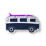 Navy Blue and Purple Surf Bus Throw Pillow– Extremely Stoked® Eco Luxe Surfer Bedding Collection