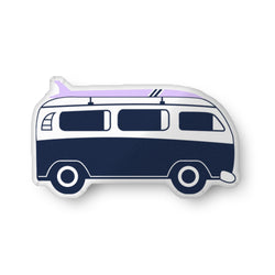 Navy Blue and Lavender Surf Bus Throw Pillow– Extremely Stoked® Eco Luxe Surfer Bedding Collection
