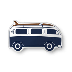 Navy Blue and Brown Surf Bus Throw Pillow– Extremely Stoked® Eco Luxe Surfer Bedding Collection