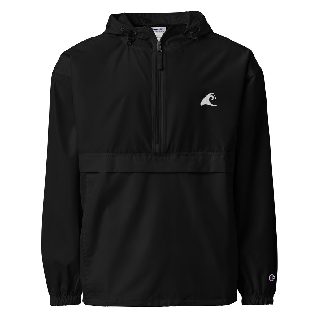 Extremely Stoked Champion Black Packable Windbreaker Jacket Extremely Stoked Champion Black Packable Windbreaker Jacket