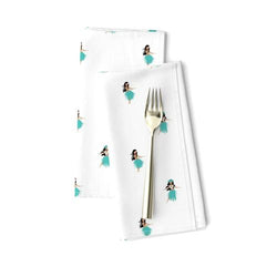 Vintage Hawaiian Hula Girls Dinner Napkins - Extremely StokedĀ® Beach Luxe Collection