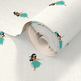 Vintage Hawaiian Hula Girls Wallpaper - Extremely Stoked® Eco Beach Luxe Collection