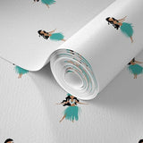 Vintage Hawaiian Hula Girls Wallpaper - Extremely Stoked® Eco Beach Luxe Collection